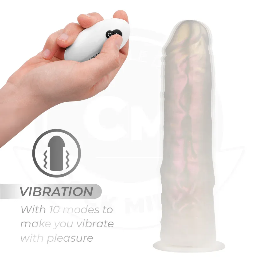 COCK MILLER - DILDO MIT SAUGNÄPFEN, LICHTERN UND VIBRATION MIT FERNBEDIENUNG WEISS 20,5 CM - Vanelion Paradise