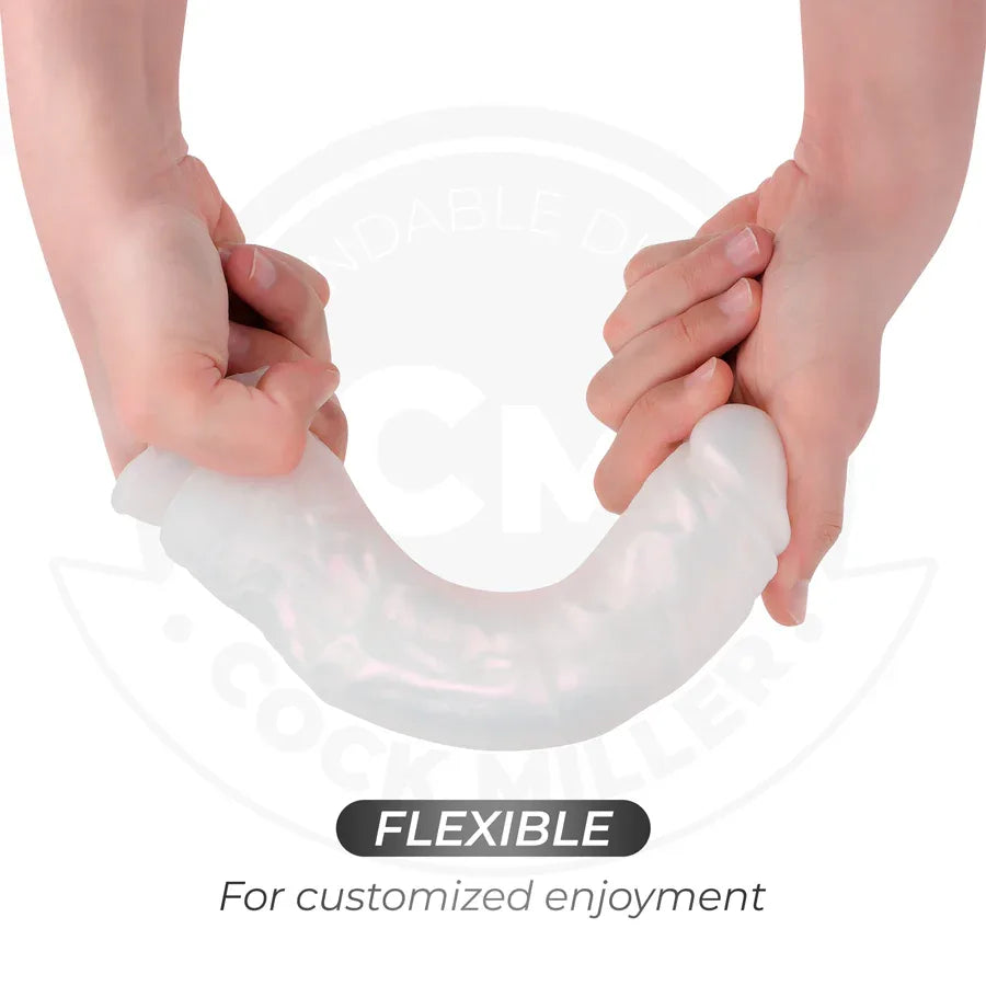 COCK MILLER - DILDO MIT SAUGNÄPFEN, LICHTERN UND VIBRATION MIT FERNBEDIENUNG WEISS 20,5 CM - Vanelion Paradise