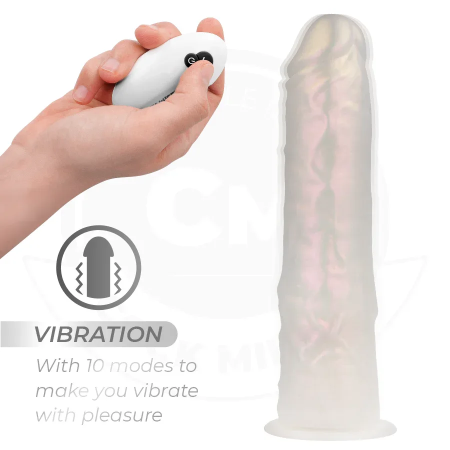 COCK MILLER - DILDO MIT SAUGNÄPFEN, LICHTERN UND VIBRATION MIT FERNBEDIENUNG WEISS 21,5 CM - Vanelion Paradise