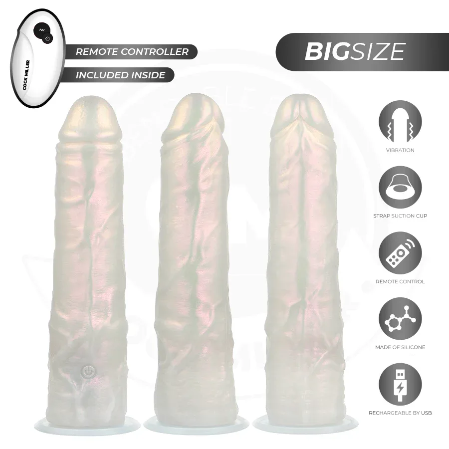 COCK MILLER - DILDO MIT SAUGNÄPFEN, LICHTERN UND VIBRATION MIT FERNBEDIENUNG WEISS 21,5 CM - Vanelion Paradise
