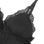 SUBBLIME - SCHWARZER TEDDY MIT BLUMENSPITZENDETAIL L/XL - Vanelion Paradise