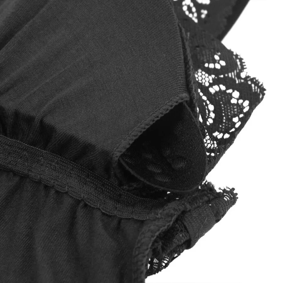 SUBBLIME - SCHWARZER TEDDY MIT BLUMENSPITZENDETAIL L/XL - Vanelion Paradise