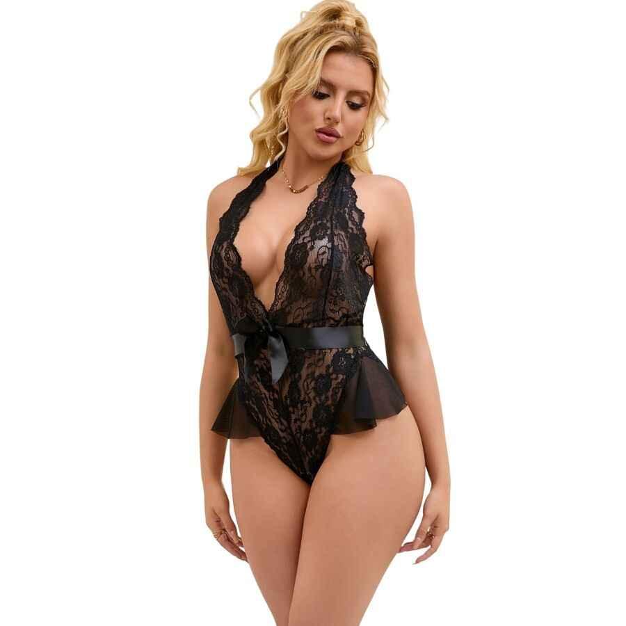 SUBBLIME - 930882 SEXY BODY MIT RÜSCHEN SCHWARZ L/XL - Vanelion Paradise