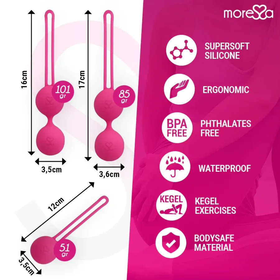 MORESSA - OSIAN SET PREMIUM SILIKON ROSA (Osian One - 51 g | Osian Two - 101 g | Osian Three 85 g) - Vanelion Paradise