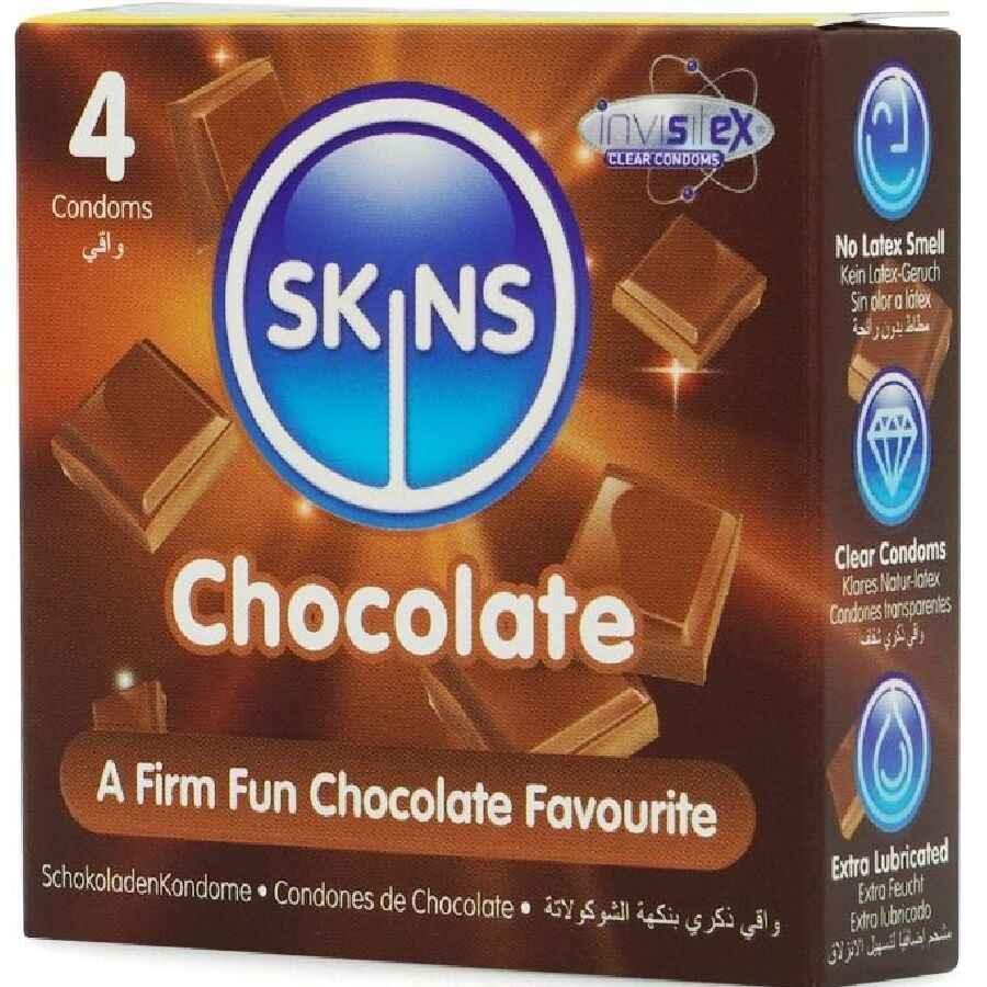 SKINS - SCHOKOLADE PREMIUM-KONDOME PACKUNG 4 - Vanelion Paradise