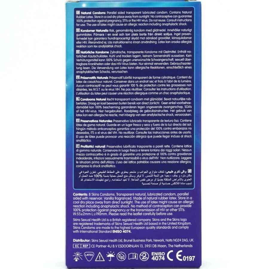 SKINS - NATÜRLICHE PREMIUM-KONDOME PACKUNG 8 - Vanelion Paradise