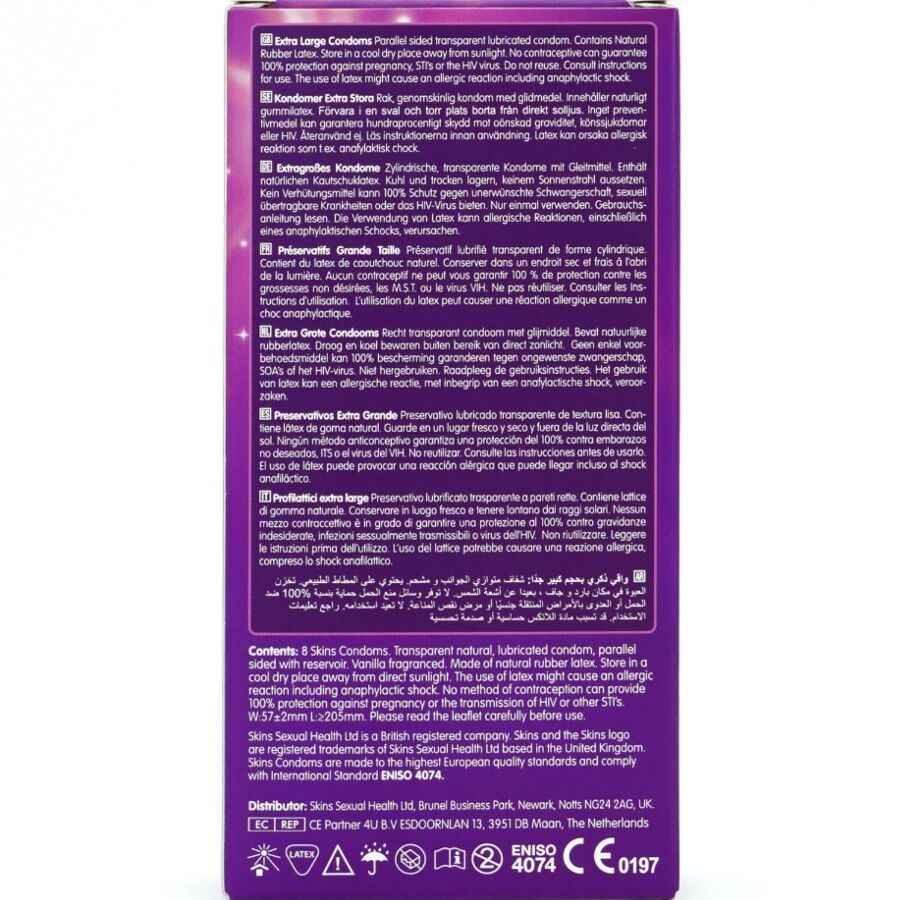 SKINS - EXTRA GROSSE PREMIUM-KONDOME PACKUNG 8 - Vanelion Paradise