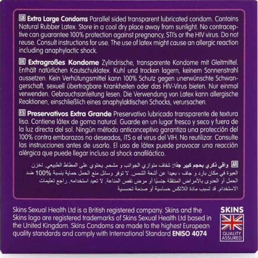 SKINS - EXTRA GROSSE PREMIUM-KONDOME PACKUNG 4 - Vanelion Paradise