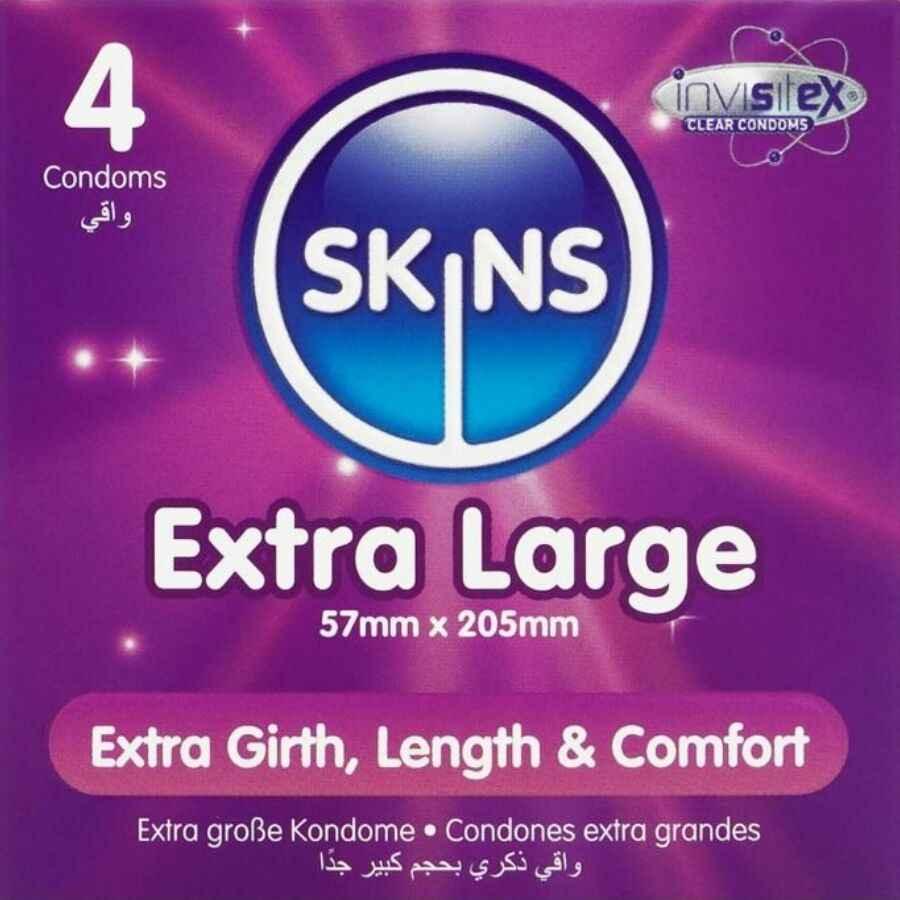 SKINS - EXTRA GROSSE PREMIUM-KONDOME PACKUNG 4 - Vanelion Paradise