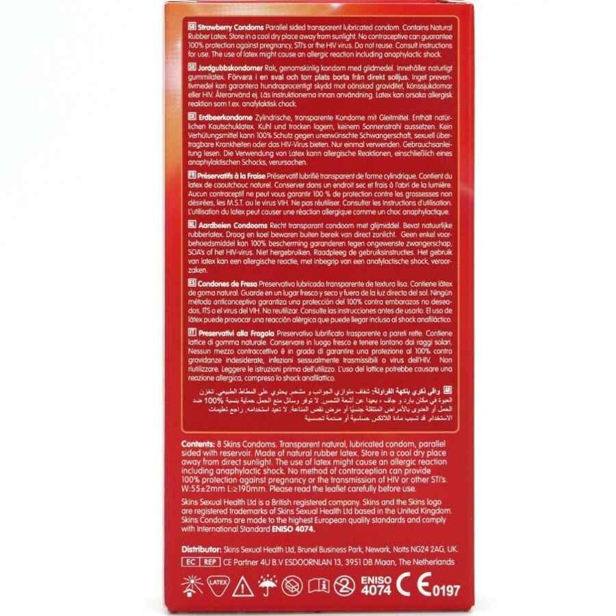SKINS - ERDBEERE PREMIUM-KONDOME PACKUNG 8 - Vanelion Paradise