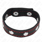 KINK - PENISRING AUS LEDER MIT DRUCKVERSCHLUSS ROT FUTTER 21 X 1,5 CM - Vanelion Paradise