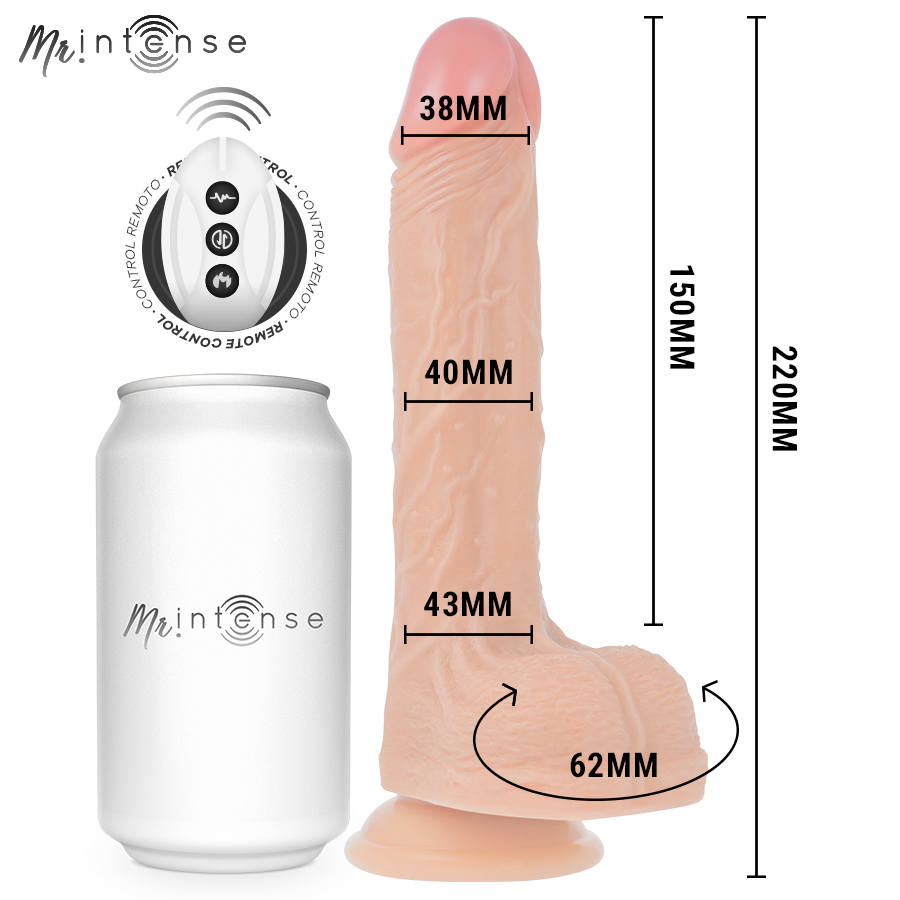 MR INTENSE - BROSNAN REALISTISCHES MULTIFUNKTIONSGERÄT MIT VIBRATION, AUF- UND AB-FERNBEDIENUNG, 22 CM - ODER - 4 CM