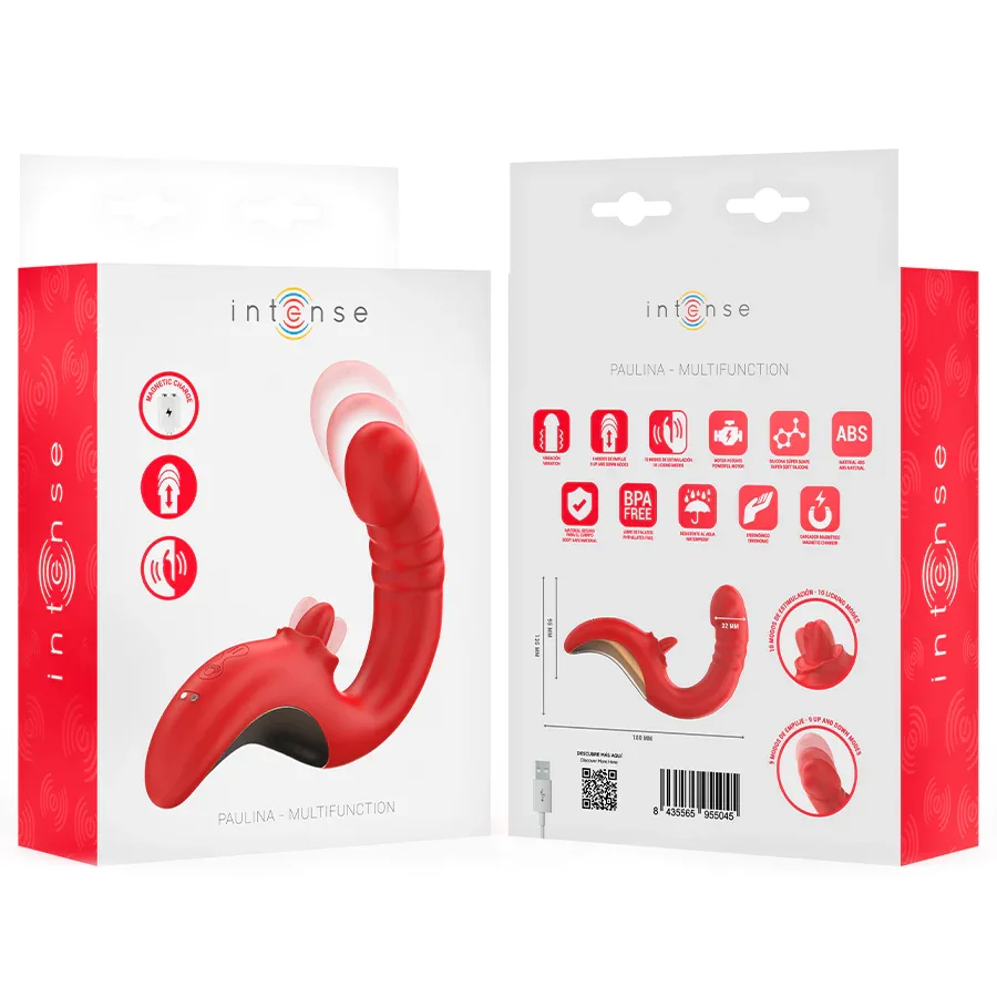 INTENSE - PAULINA VIBRATOR UND STIMULATOR IN U-FORM ROT - Vanelion Paradise