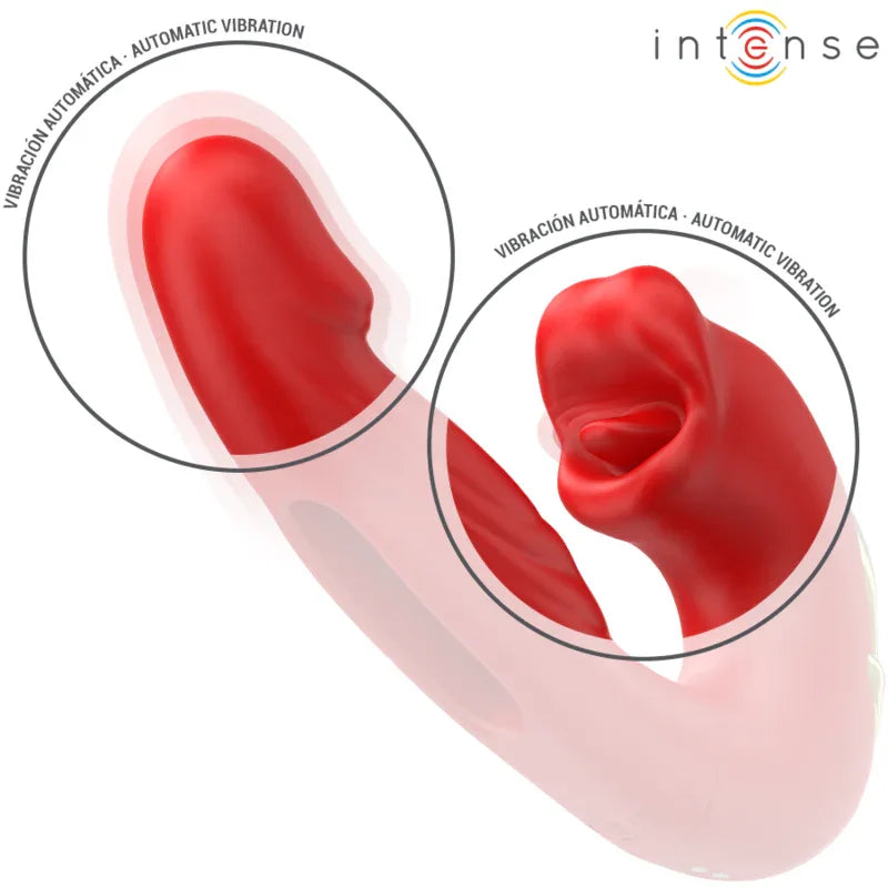 INTENSE - NATHY DOPPELVIBRATOR MIT MULTIFUNKTIONS-STIMULIERENDER MUND ROT - Vanelion Paradise