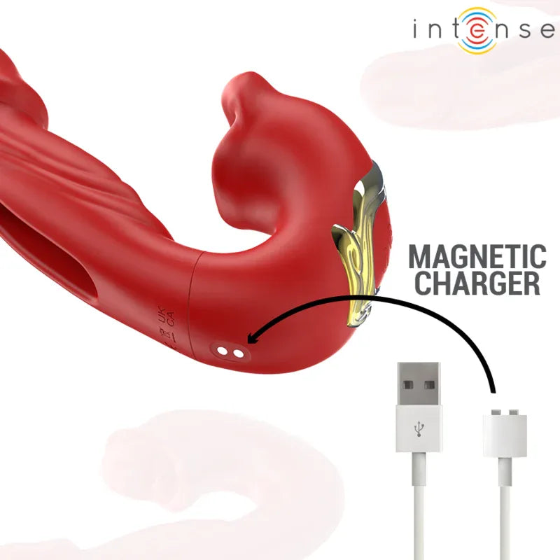 INTENSE - NATHY DOPPELVIBRATOR MIT MULTIFUNKTIONS-STIMULIERENDER MUND ROT - Vanelion Paradise