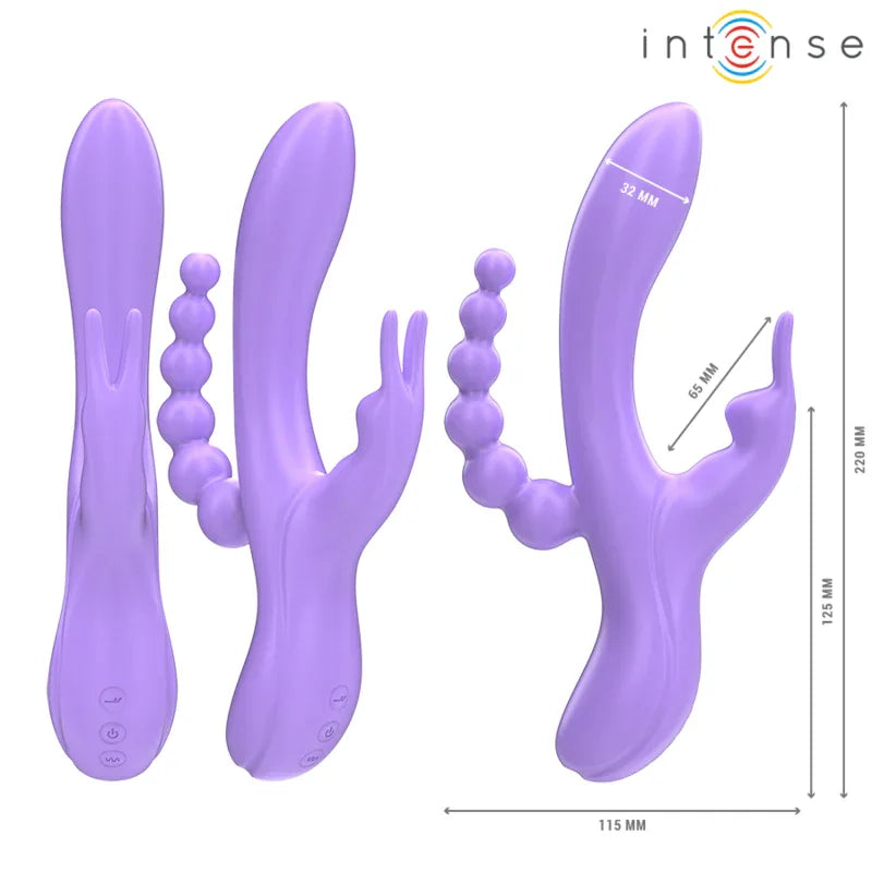 INTENSE - MIKO DREIFACHVIBRATOR RABBIT & STIMULATOR & ANAL 7 VIBRATIONEN LILA - Vanelion Paradise