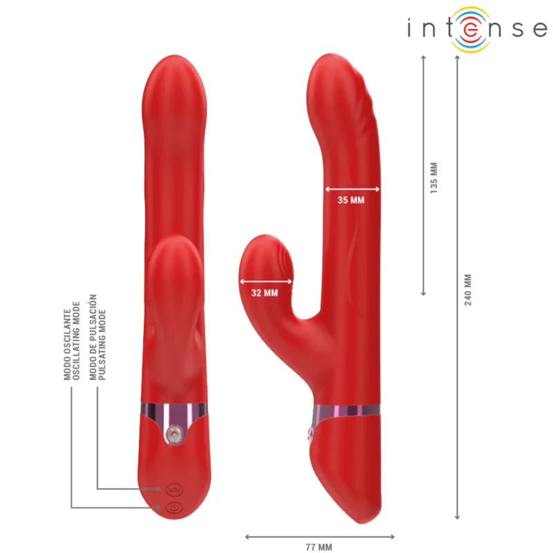 INTENSE - LELE MULTIFUNKTIONSVIBRATOR ROTIEREND & OSZILLATION & STIMULATION ROT - Vanelion Paradise