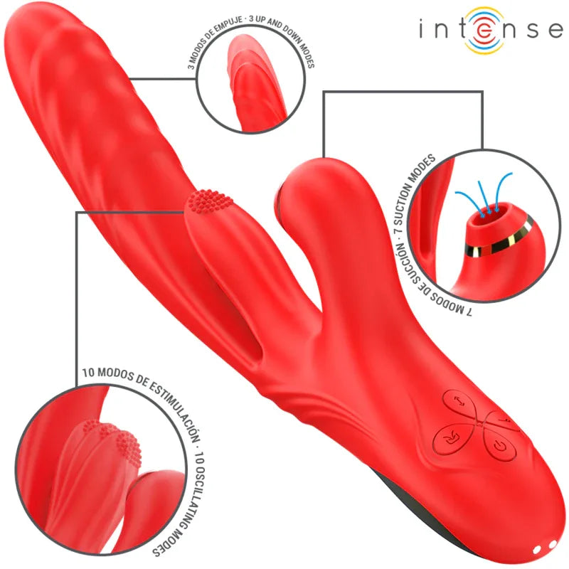 INTENSE - KAROL MULTIFUNKTIONSVIBRATOR STOSS & STIMULATION & STIMULIERENDE WELLEN ROT - Vanelion Paradise
