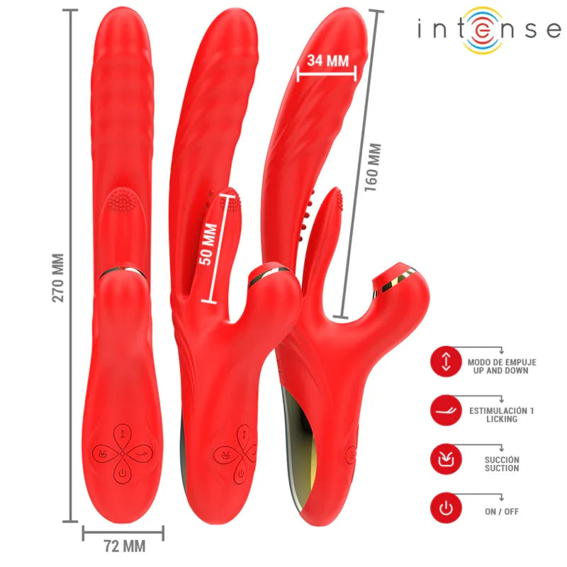 INTENSE - KAROL MULTIFUNKTIONSVIBRATOR STOSS & STIMULATION & STIMULIERENDE WELLEN ROT - Vanelion Paradise