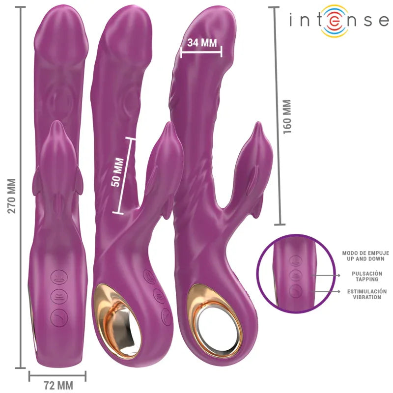 INTENSE - HALLE MULTIFUNKTIONSVIBRATOR MIT DELFIN-STIMULIERENDER ZUNGE LILA - Vanelion Paradise