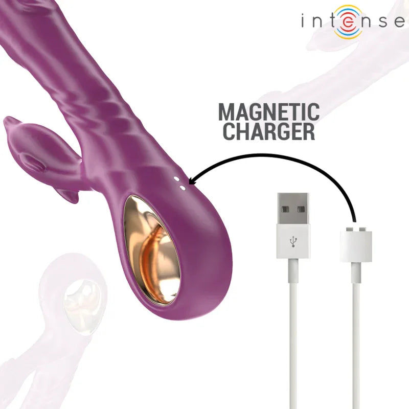 INTENSE - HALLE MULTIFUNKTIONSVIBRATOR MIT DELFIN-STIMULIERENDER ZUNGE LILA - Vanelion Paradise