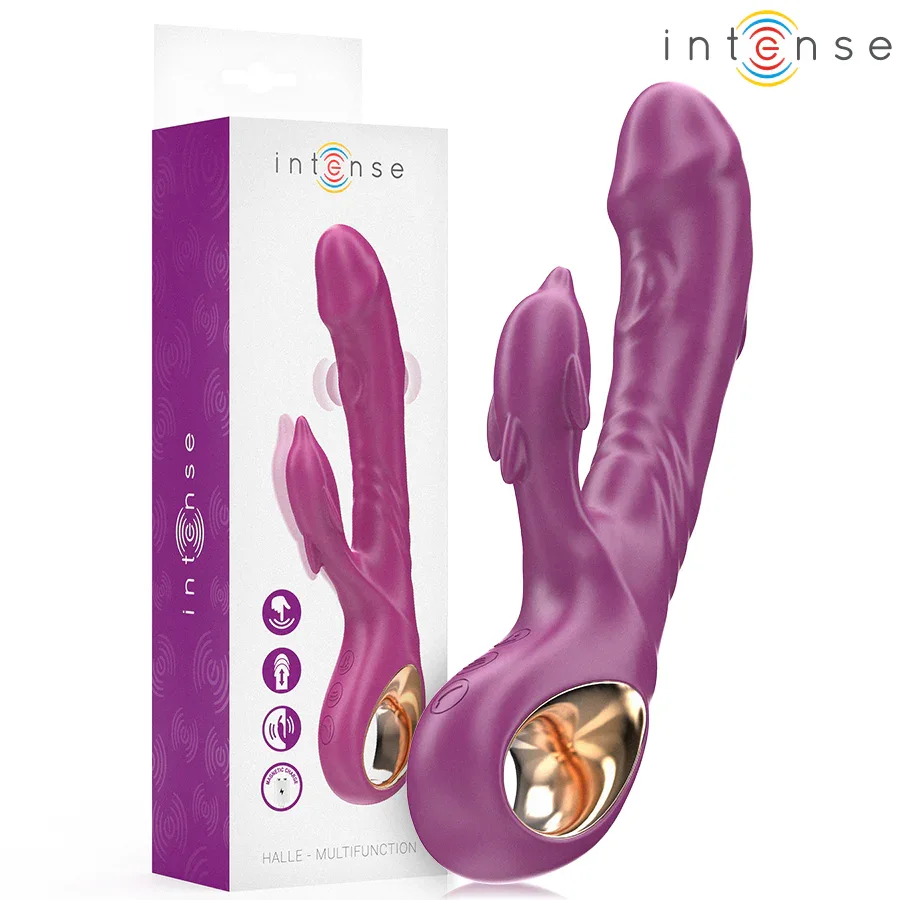 INTENSE - HALLE MULTIFUNKTIONSVIBRATOR MIT DELFIN-STIMULIERENDER ZUNGE LILA - Vanelion Paradise