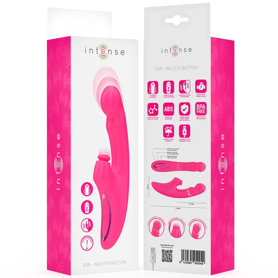 INTENSE - EMI VIBRATOR 13,5 CM MULTIFUNKTION 3 IN 1 10 VIBRATIONEN ROSA - Vanelion Paradise