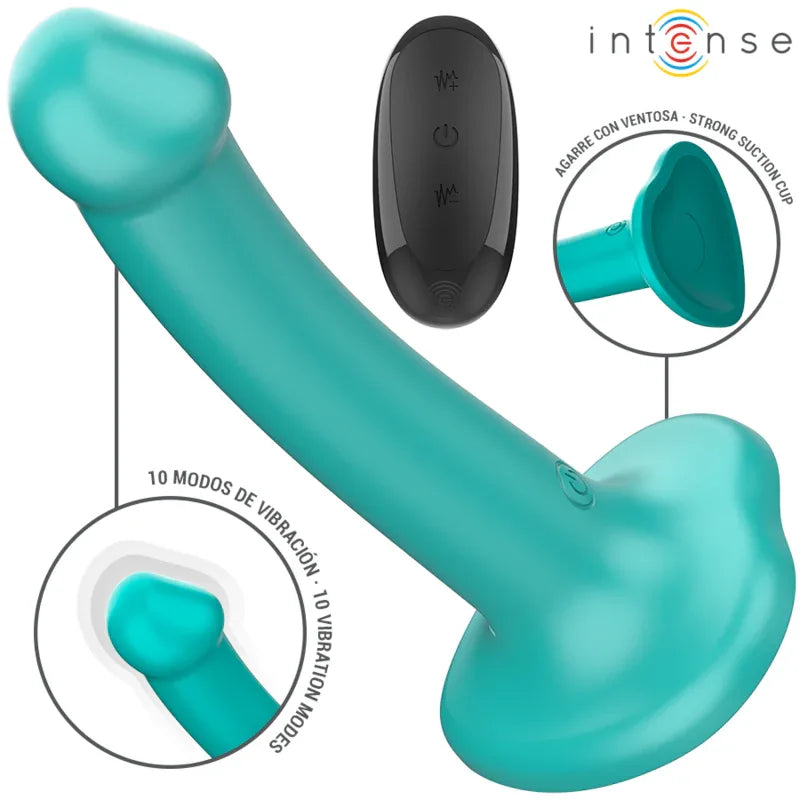 INTENSE - KATIE VIBRATOR MIT SAUGNÄPFEN 10 VIBRATIONEN BLAU FERNBEDIENUNG - Vanelion Paradise