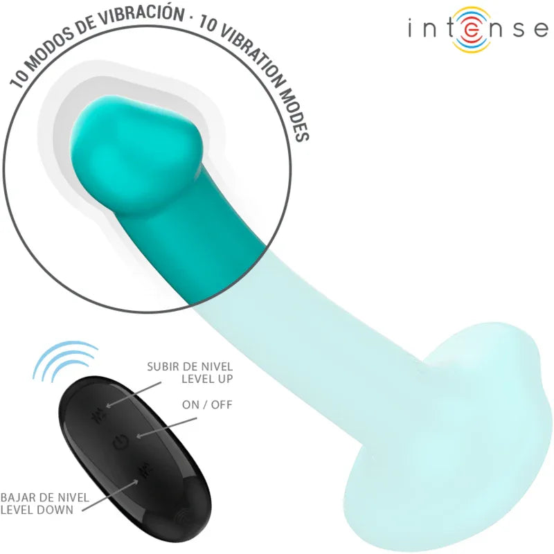 INTENSE - KATIE VIBRATOR MIT SAUGNÄPFEN 10 VIBRATIONEN BLAU FERNBEDIENUNG - Vanelion Paradise