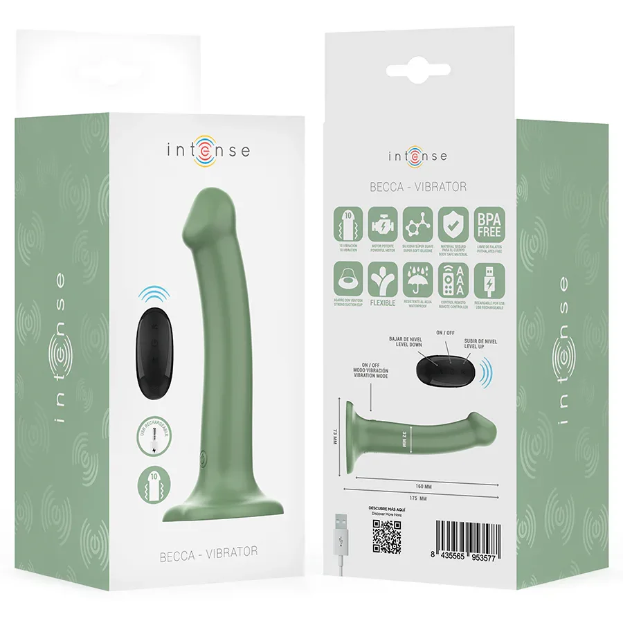 INTENSE - BECCA VIBRATOR MIT SAUGNAPF 10 VIBRATIONEN GRÜNE FERNBEDIENUNG - Vanelion Paradise