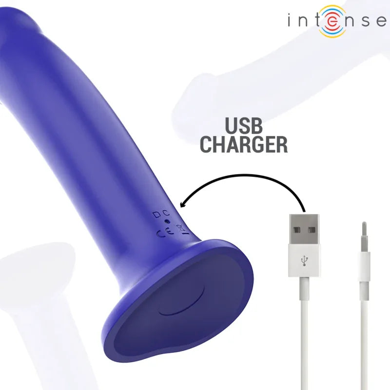 INTENSE - VICTORIA VIBRATOR MIT SAUGNAPF 10 VIBRATIONEN DUNKELBLAU FERNBEDIENUNG - Vanelion Paradise