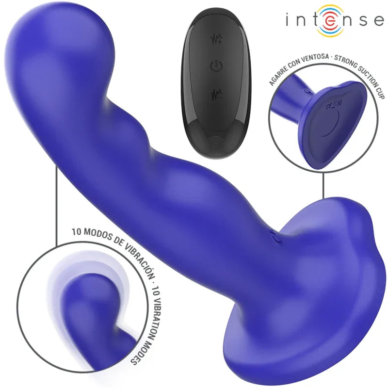INTENSE - SHORTY VIBRATOR MIT SAUGNÄPFEN BLAU FERNBEDIENUNG - Vanelion Paradise