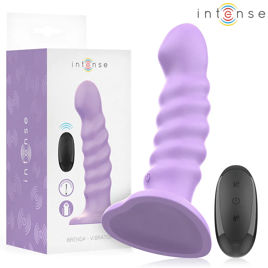 INTENSE - BRENDA VIBRATOR GRÖSSE M SPIRALENDESIGN 10 VIBRATIONEN LILA FERNBEDIENUNG - Vanelion Paradise