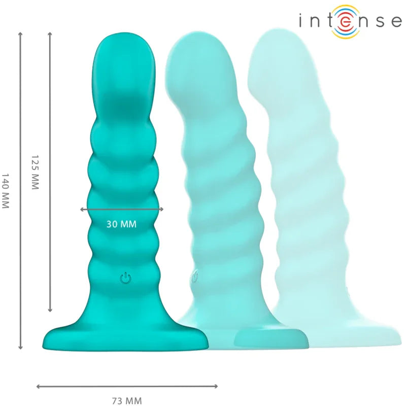 INTENSE - BUFFY VIBRATOR GRÖSSE S SPIRALE DESIGN 10 VIBRATIONEN BLAU FERNBEDIENUNG - Vanelion Paradise