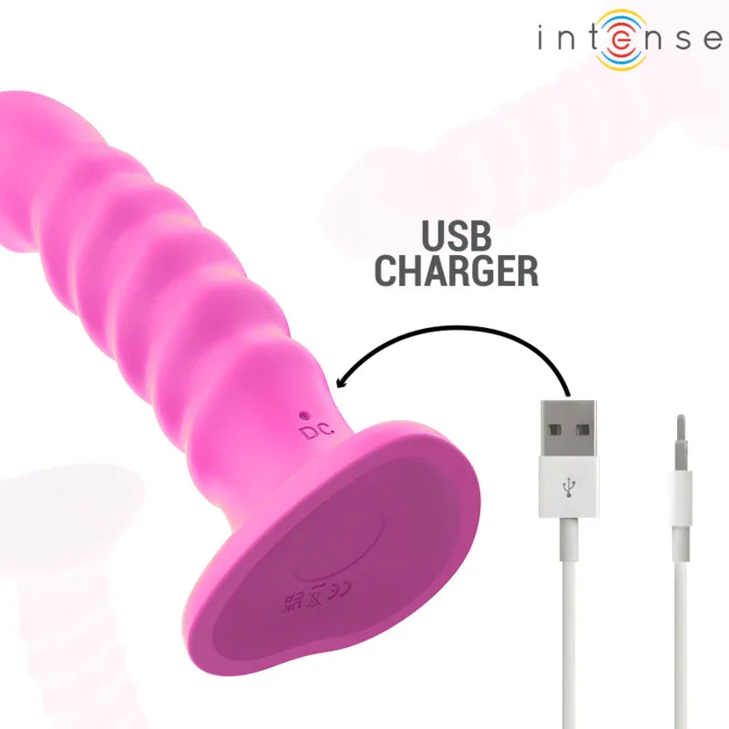 INTENSE - CINDY VIBRATOR GRÖSSE L SPIRALENDESIGN 10 VIBRATIONEN ROSA FERNBEDIENUNG - Vanelion Paradise