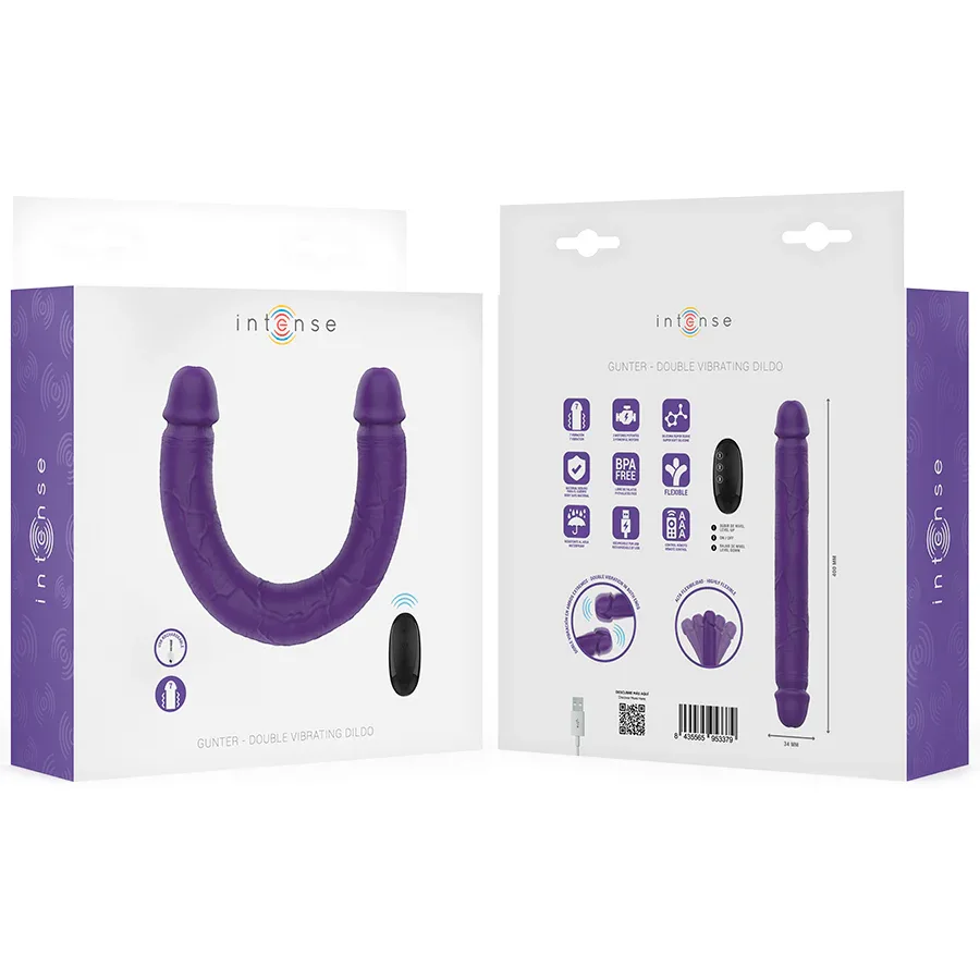 INTENSE - GUNTER DILDO DOPPELVIBRATOR 40 CM LILA FERNBEDIENUNG - Vanelion Paradise