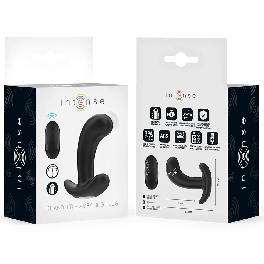 INTENSE - CHANDLER ANAL PLUG 10 VIBRATIONEN SCHWARZ FERNBEDIENUNG - Vanelion Paradise