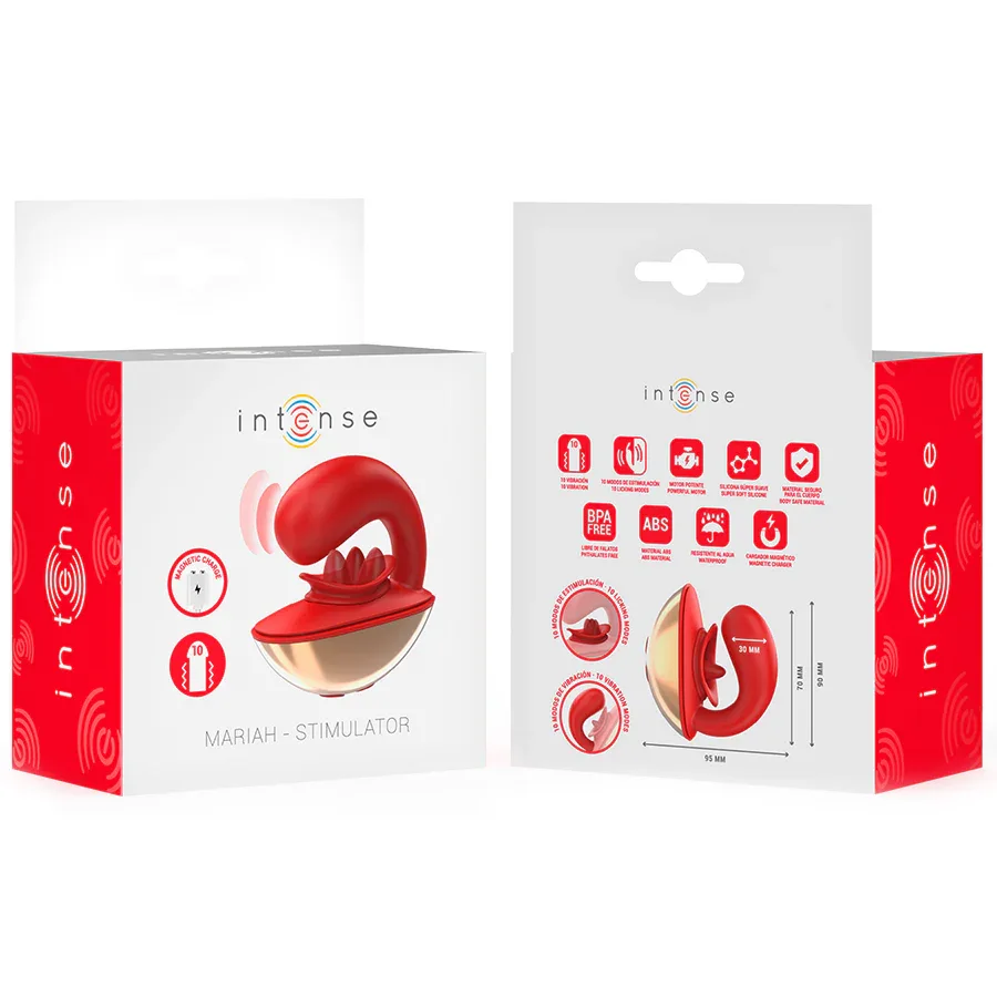 INTENSE - MARIAH VIBRATOR & STIMULATOR IN U-FORM 10 VIBRATIONEN ROT - Vanelion Paradise