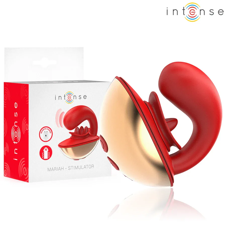 INTENSE - MARIAH VIBRATOR & STIMULATOR IN U-FORM 10 VIBRATIONEN ROT - Vanelion Paradise