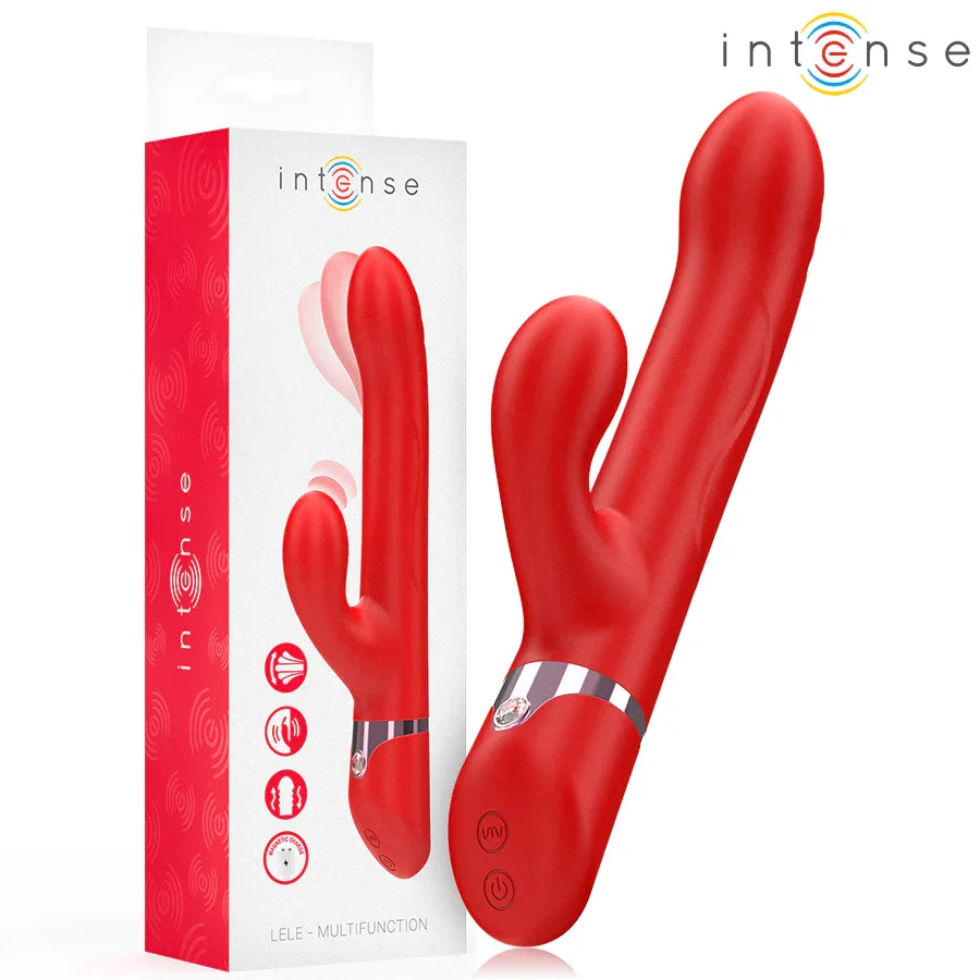 INTENSE - LELE MULTIFUNKTIONSVIBRATOR ROTIEREND & OSZILLATION & STIMULATION ROT - Vanelion Paradise