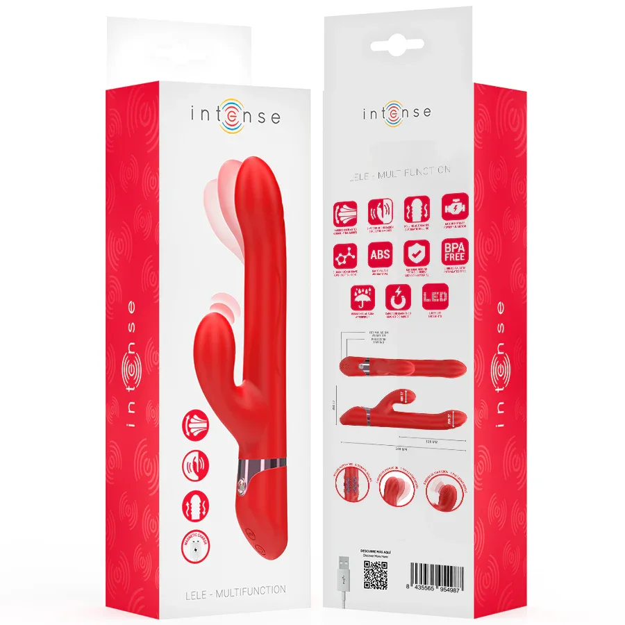 INTENSE - LELE MULTIFUNKTIONSVIBRATOR ROTIEREND & OSZILLATION & STIMULATION ROT - Vanelion Paradise