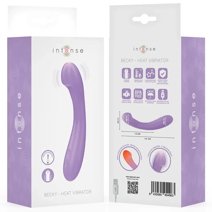 INTENSE - BECKY VIBRATOR 19 CM HEIZBAR 7 VIBRATIONEN LILA - Vanelion Paradise