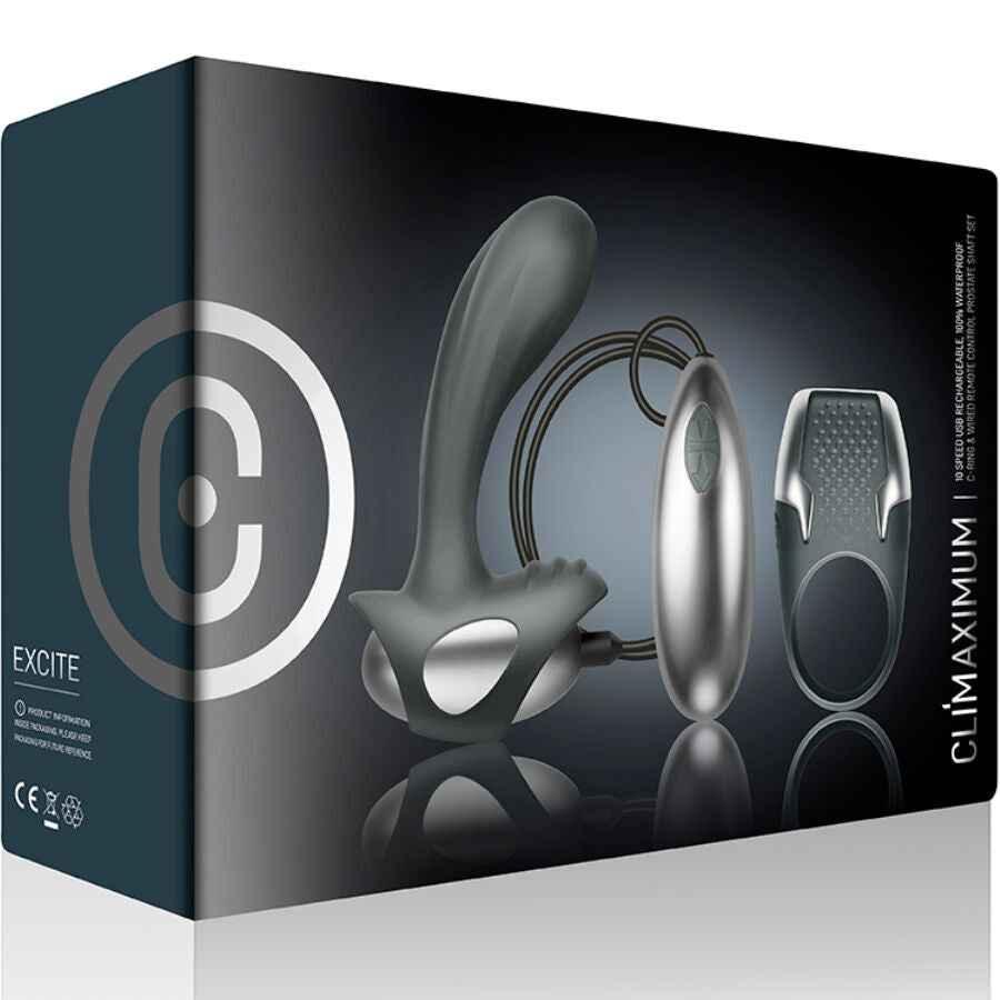 CLIMAXIMUM - EXCITE KIT COCK RING + DRAHT-PROSTATAMASSAGEGERÄT - Vanelion Paradise