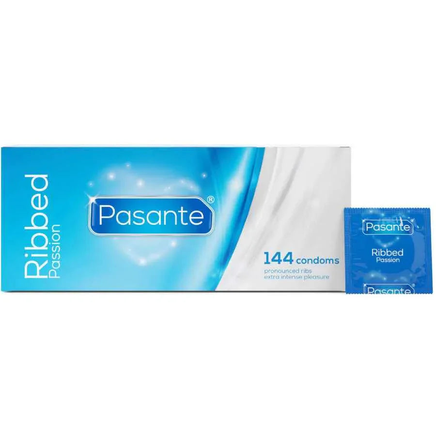 PASANTE - GERIPPTE PASSION-KONDOME BOX 144 EINHEITEN - Vanelion Paradise