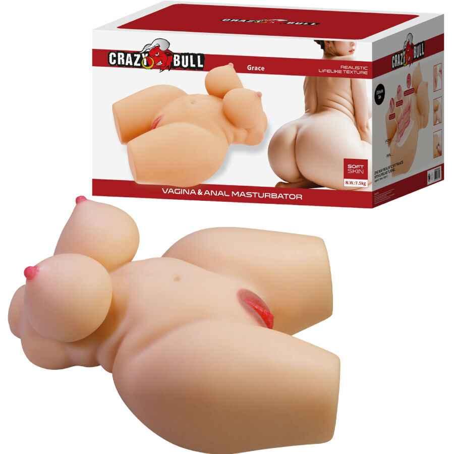 CRAZY BULL - GRACE REALISTISCHER WEIBLICHER TORSO VAGINA UND ANAL 7,5 KG - Vanelion Paradise
