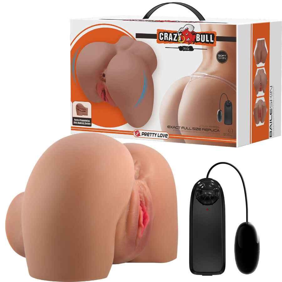 CRAZY BULL - MILA VIBRATOR BUTT MIT REALISTISCHER VAGINA UND ANUS-FERNBEDIENUNG - Vanelion Paradise