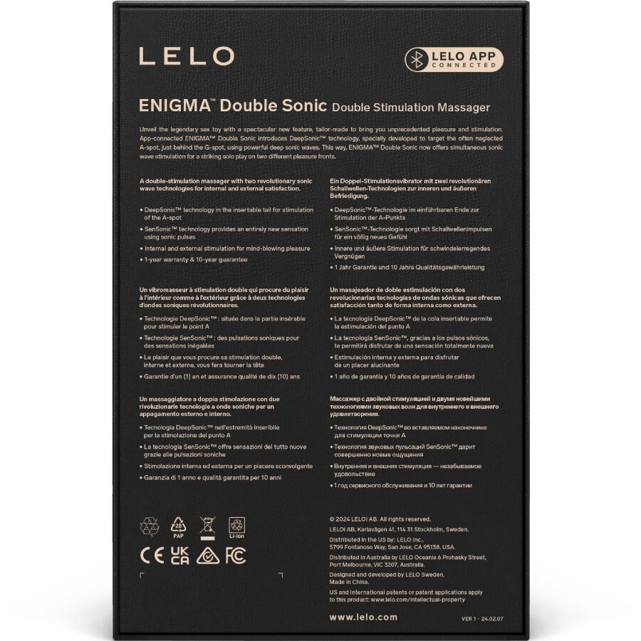 LELO ENIGMA Double Sonic Rabbit-Vibrator Cyber Purple – 14 cm