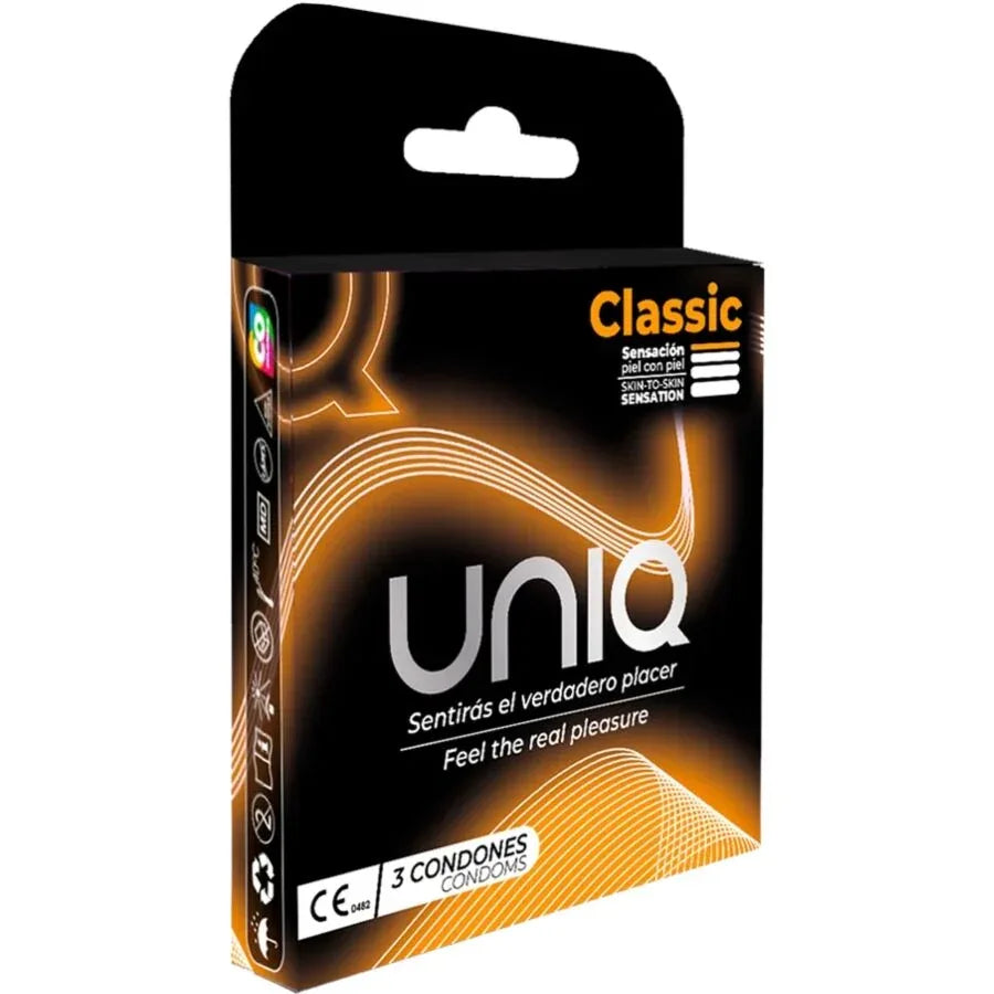 UNIQ Classic Kondome (3 Stk) – Latexfrei, 0,008 mm, 60 mm - Vanelion Paradise