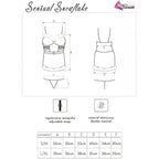 LIVCO CORSETTI FASHION - SENSUAL SNOWFLAKE LC 90603 WEIHNACHTS-CHEMISE + STRING + HAARBAND L/XL