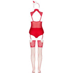 LIVCO CORSETTI FASHION – LIMPID SNOWFLAKES LC 90604 BODY + STRÜMPFE + WEIHNACHTSSTIRNBAND L/XL
